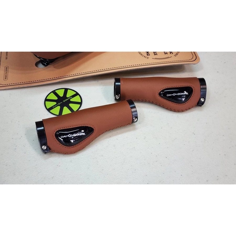 DAHON Classic Leather Gel Palm Grips | ปลอกแฮนด์จักรยานหนังแท้พร้อมเจลซิลิโคน ลดแรงกระแทก