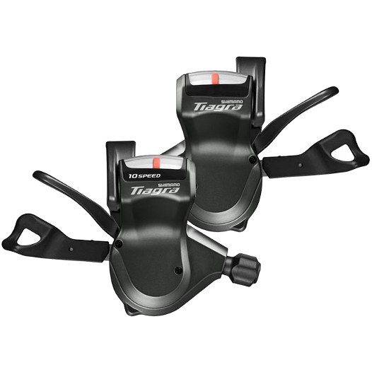 มือเกียร์ SHIMANO TIAGRA, SL-4700, รุ่นจาน 2 ชั้น, ใส่แฮนด์ตรง, 10-SPD, พร้อมสาย (มีกล่อง)