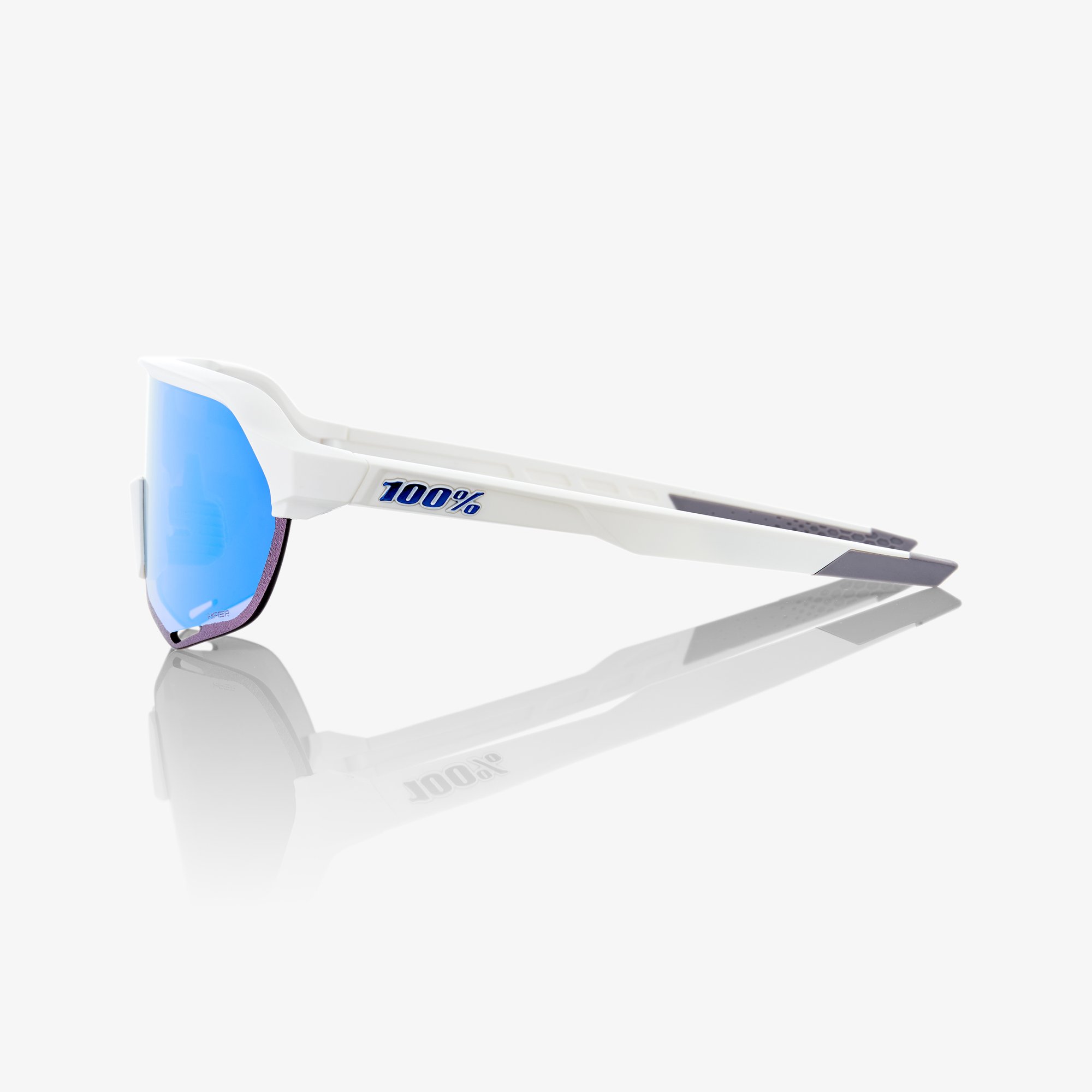 แว่นตา 100% S2® Matte White HiPER® Blue Multilayer Mirror Lens + เลนส์ใส