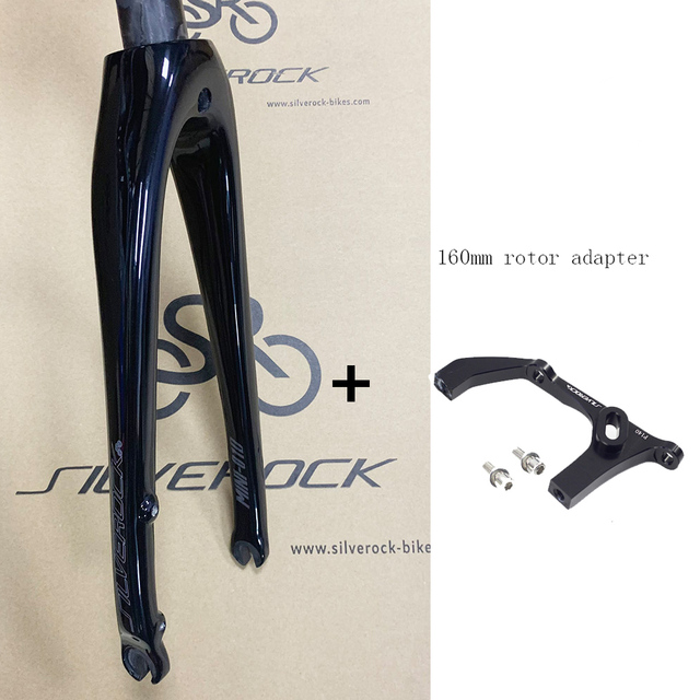 ตะเกียบคาร์บอน SILVEROCK Carbon Fork 20in Plus 406 22" 451 Caliper Brake Flat Mount Disc Brake