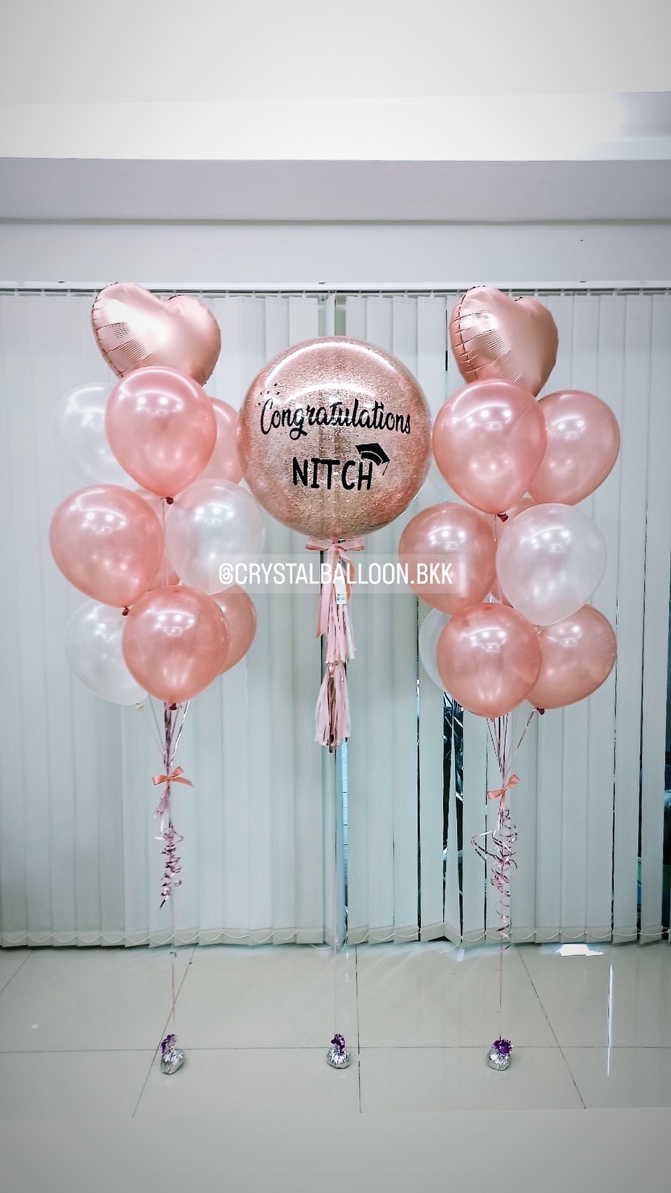 ลูกโป่ง รับปริญญา Bubble ขนาด 24" พร้อม ช่อลูกโป่ง ฟอยล์หัวใจ ขนาด 18" 2 ช่อ พร้อมตกเเต่ง สามารถเปลี่ยนสีลูกโป่ง/เปลี่ยนข้อความ/เปลี่ยนขนาด/เปลี่ยนสี-ฟอยล์ได้