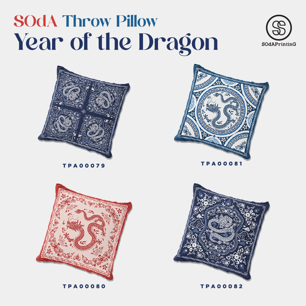 หมอนอิง Throw Pillow ปีมังกร II รหัส TPA00079-TPA00082 #หมอนอิง #SOdAPrintinG
