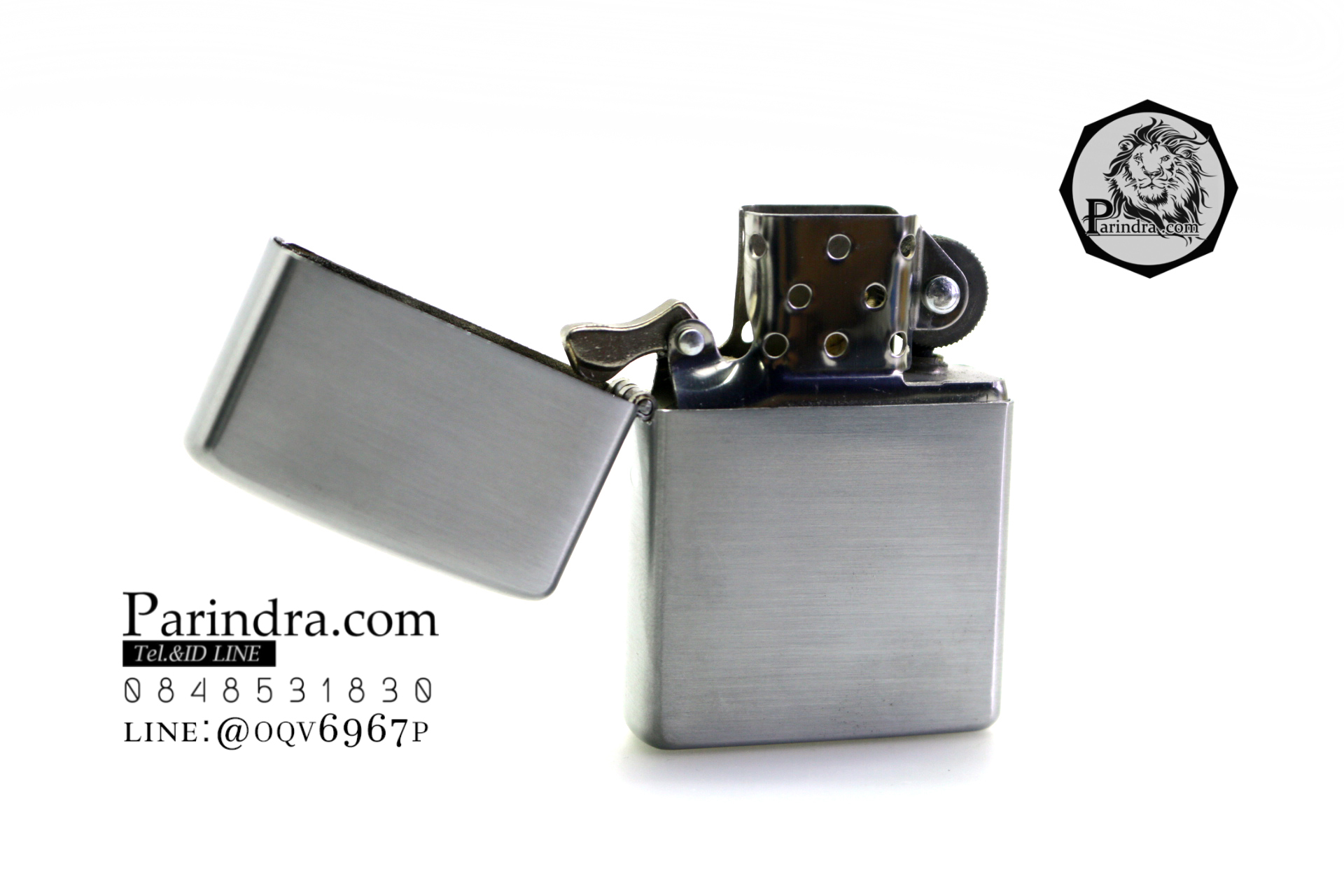 ไฟแช็คน้ำมัน ลายสีเงิน Chrome ผิวด้าน เติมน้ำมันรอนสัน