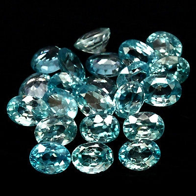 เพทายสีฟ้าทะเล (Zircon) 9.10 กะรัต 22 ชิ้น (0382)