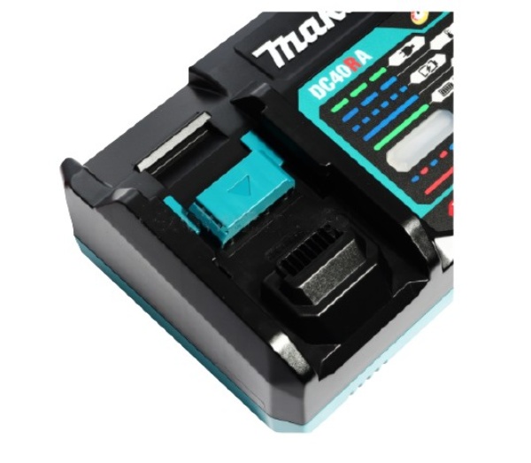 เครื่องชาร์จแบตเตอรี่ 40 โวลต์ (ชาร์จเร็ว) รุ่น DC40RA ใช้กับแบตเตอรี่มากีต้า รุ่น BL4025, BL4040, BL1815N, BL1830, BL1850, BL1860 Pn.191E07-8 (แท้) ##