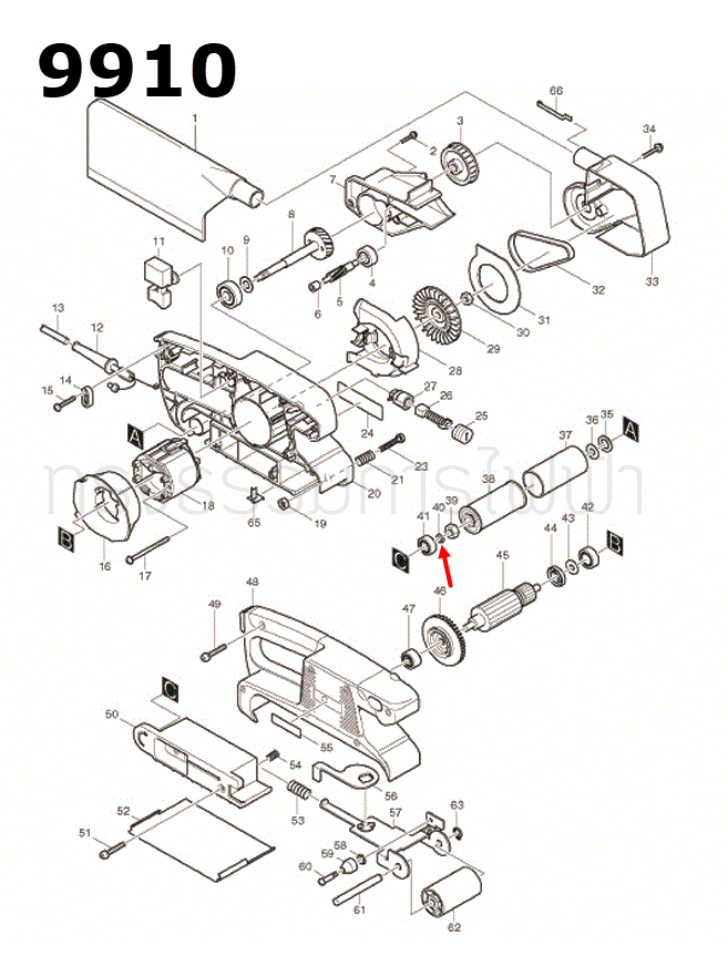 แหวนรอง เครื่องขัดกระดาษทรายสายพาน Makita 9910 Pn.253077-6 (แท้) ##(**)