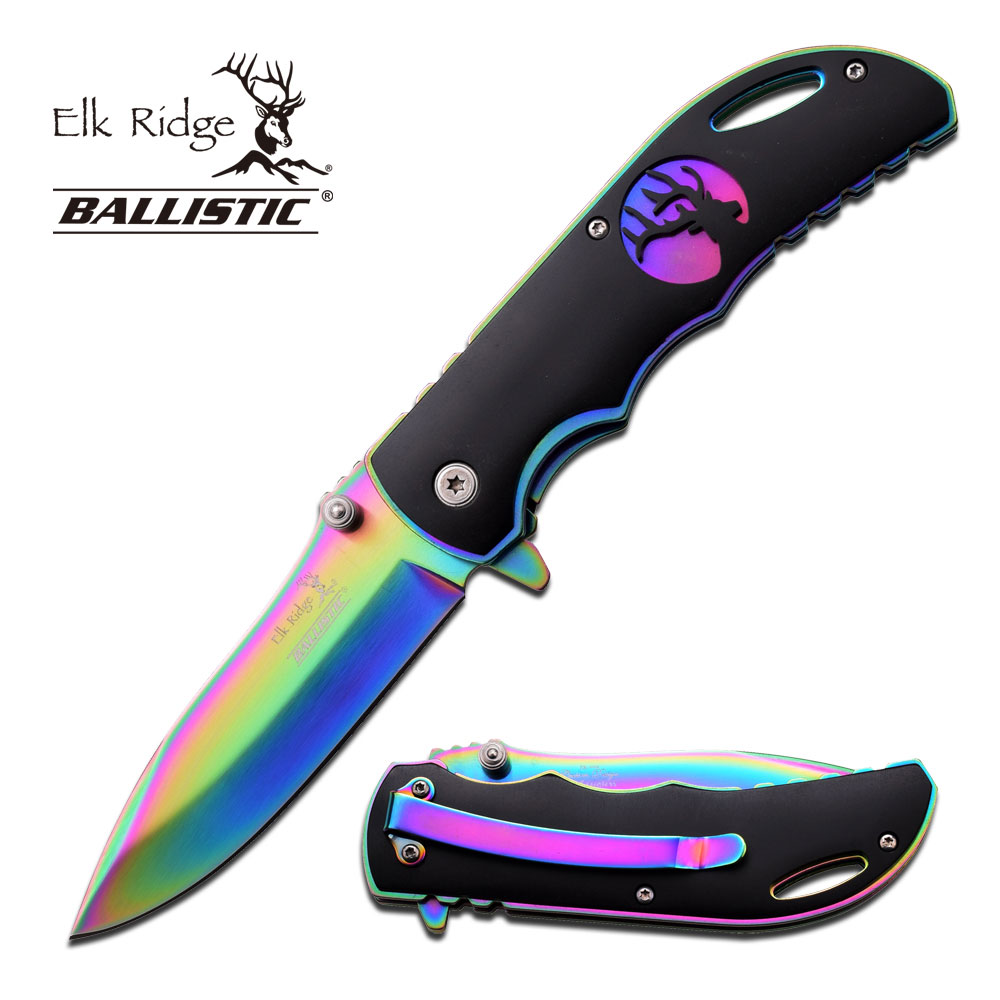 มีดพับ Elk Ridge #ER-A008RB RAINBOW ของแท้