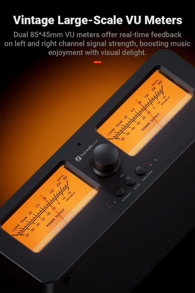 Fosi Audio LC30 ตัวสลับ ลำโพง เครื่องขยายเสียง พร้อมจอแสดงผล VU meters รีโมทควบคุมระยะไกล