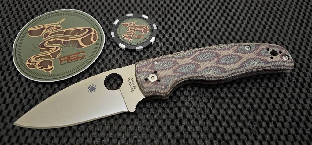 Spyderco REC EXCLUSIVE Shaman Python Micarta, Satin 10V(ไม่มีเลเซอร์โลโก้)