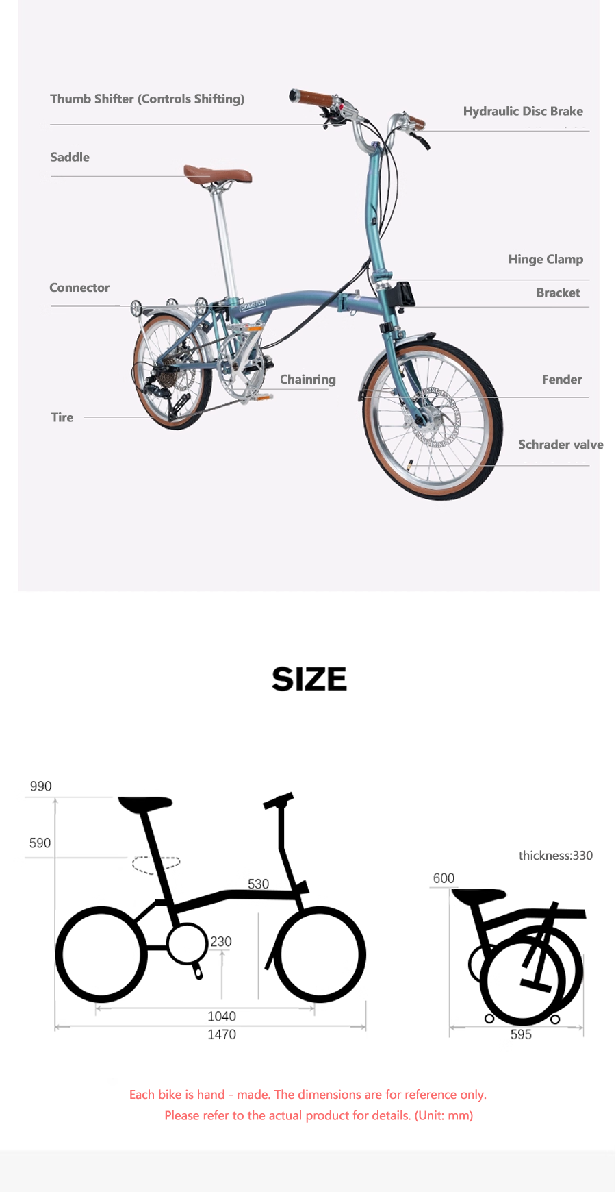 CRANSTON D9 — 16” Disc Brake Folding Bike with Shimano 9-Speed | Ultra-Light 11.5kg | Max Load 120kg