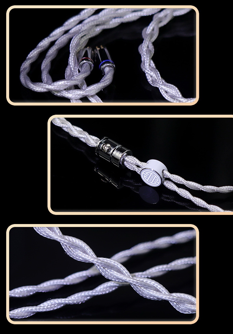 ขาย Hakugei Plume สายอัพเกรดหูฟัง ทองแดงชุบเงิน 6N OCC แบบ Litz