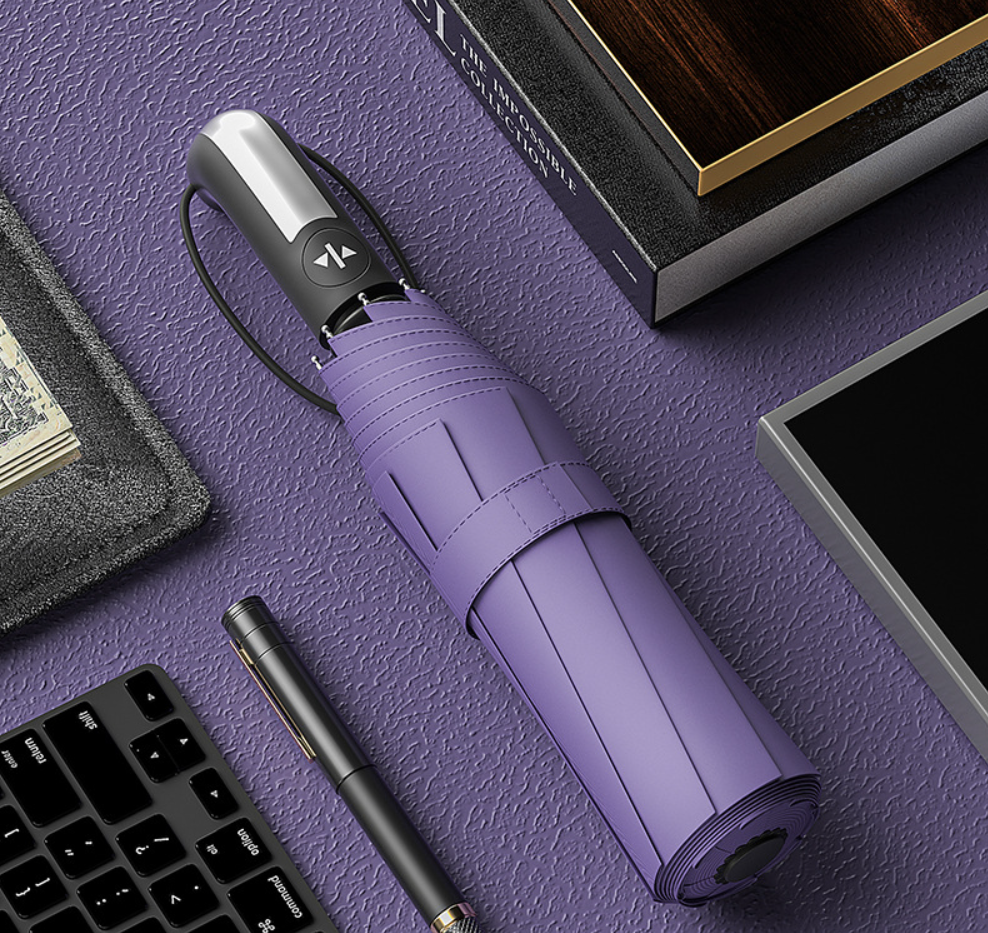 ร่มพับ 3 ตอน 23 นิ้ว 10 ก้าน เปิด-ปิด อัตโนมัติพร้อมสายคล้องมือ รุ่น NQ-66