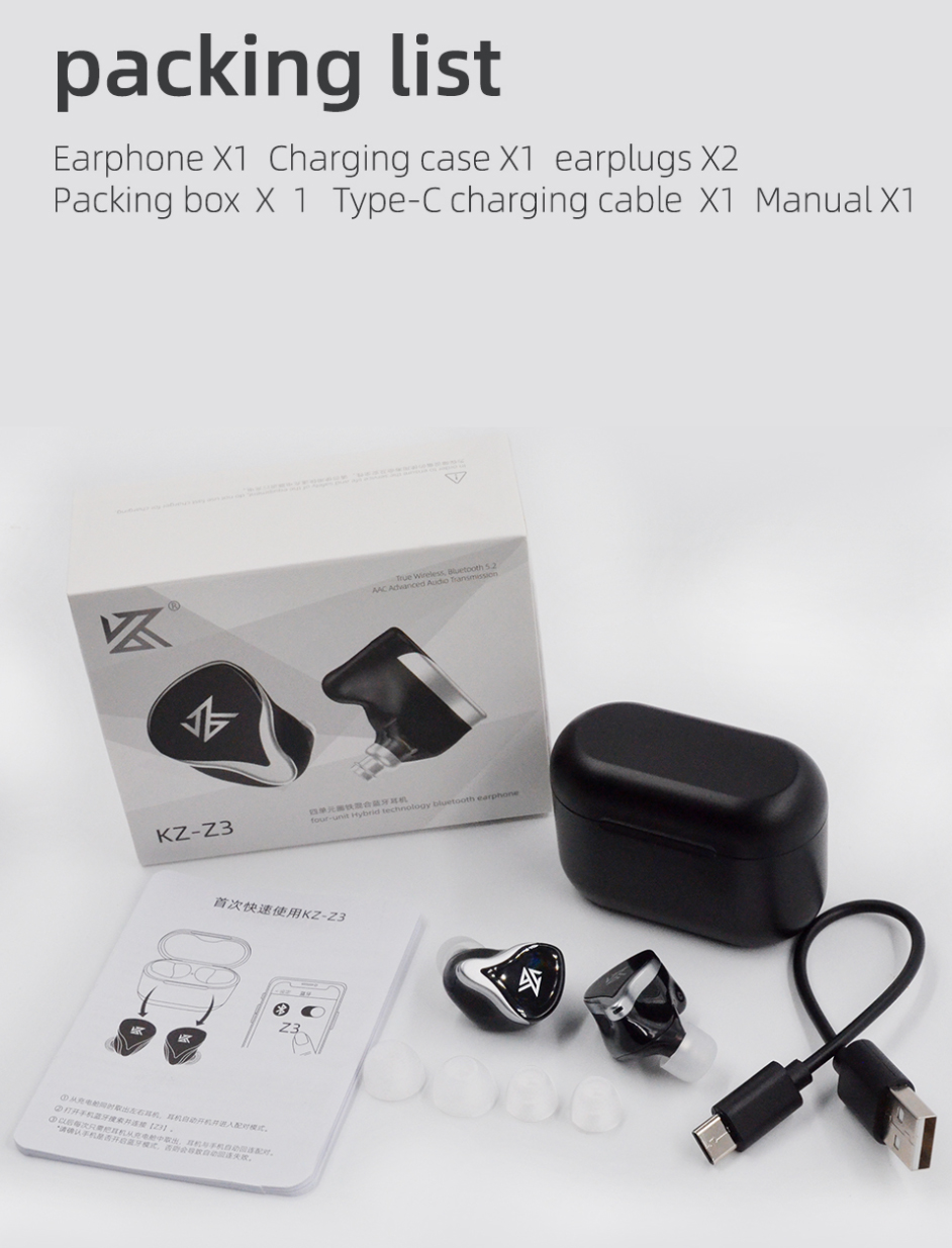 ขาย KZ Z3 หูฟัง TWS 2 ไดรเวอร์ 1BA + 1DD ประกันศูนย์ไทย