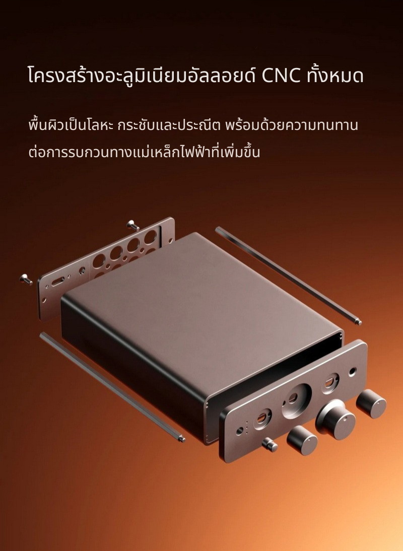 Fosi Audio P4 พรีแอมป์สำหรับระบบเสียงในบ้าน พร้อมอินพุต RCA 3 ตัว, EQ/Bypass การควบคุมโทนเสียง ประกันศูนย์ไทย