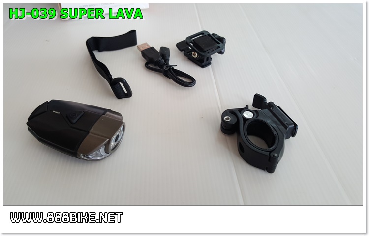 ไฟหน้า SUPERL LAVA ,HJ-039 3W ชาร์จ USB (มีอุปกรณ์ติดหมวก)