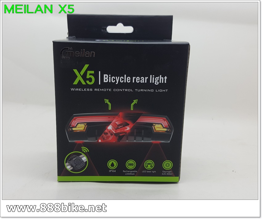 ไฟท้ายเลเซอร์ มีไฟเลี้ยวและไฟทำทาง MEILAN X5 มีรีโมทติดแฮนด์