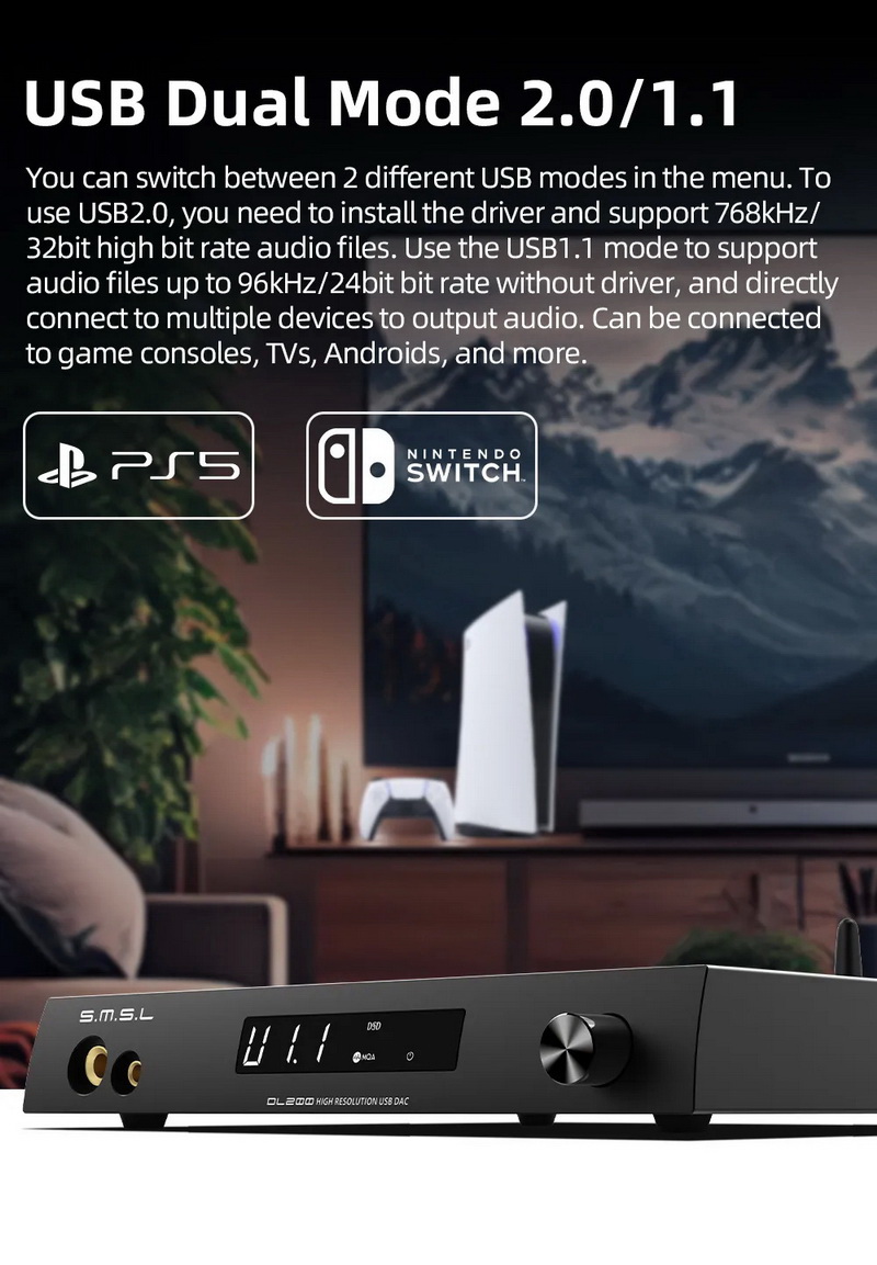SMSL DL200 DAC/AMP ตั้งโต๊ะ รองรับ MQA, Dual Hi-Res ประกันศูนย์ไทย