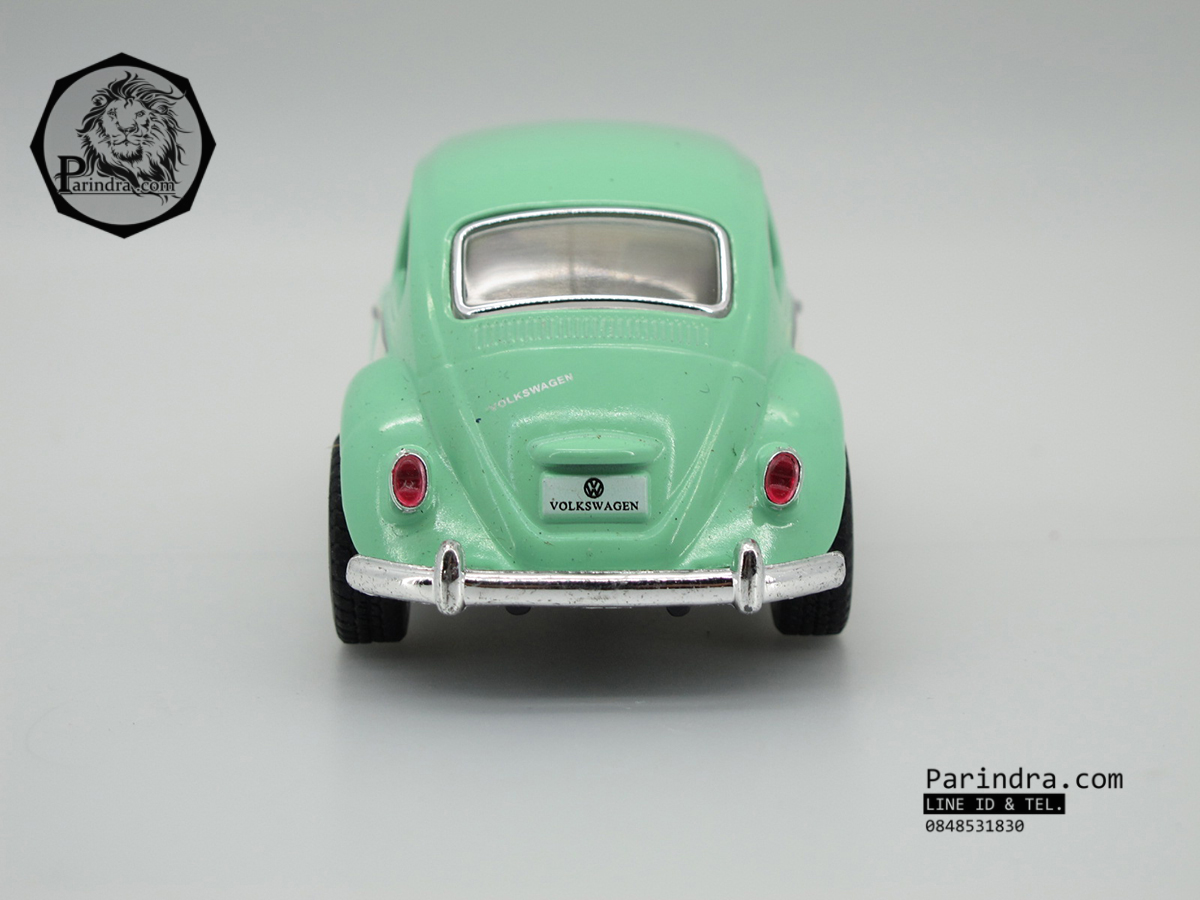 โมเดลรถเหล็กรถเต่า Volkswagen 1967 อัตราส่วน 1:32 สีเขียวอ่อน ประตูขาว