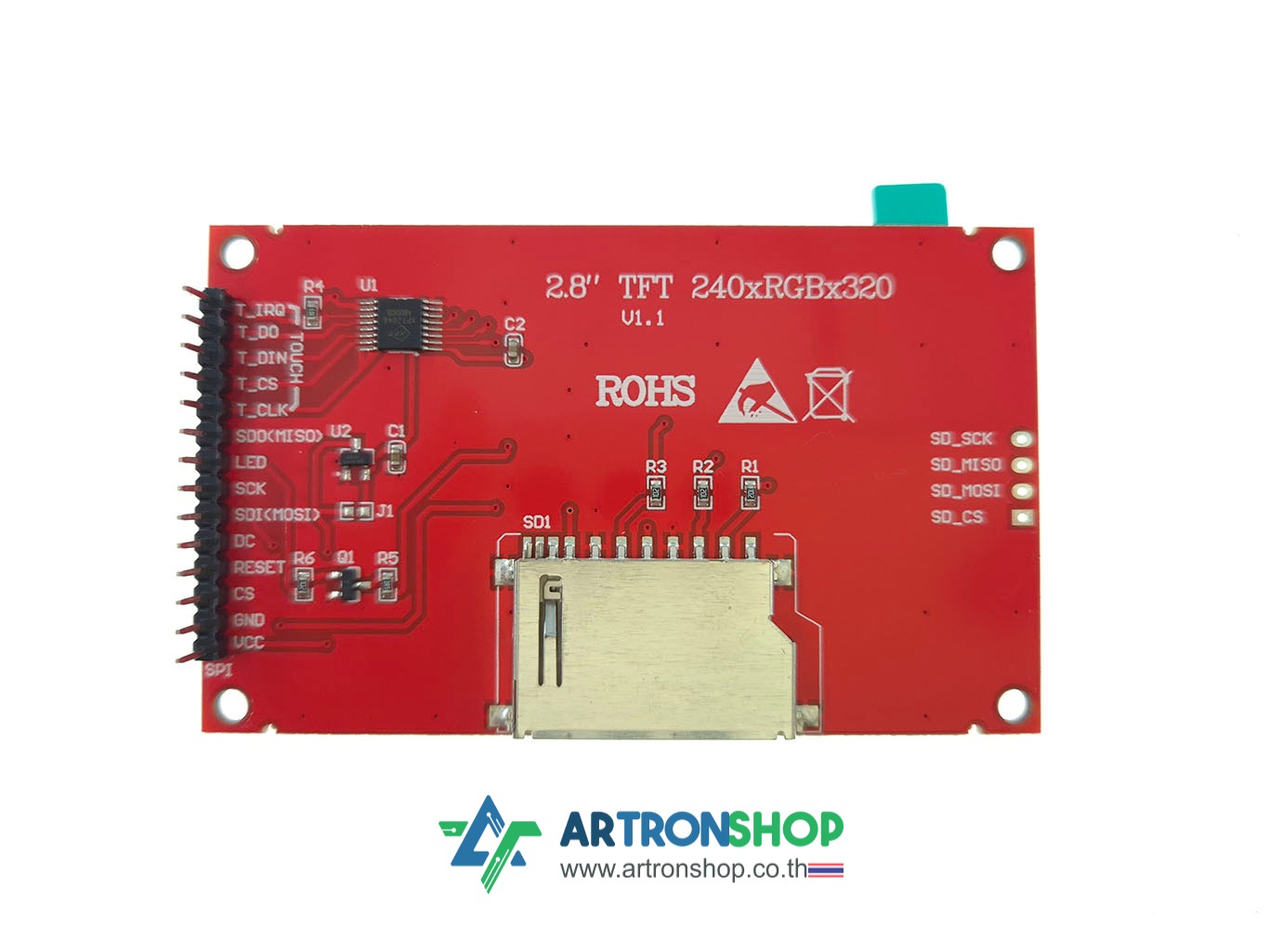 จอ TFT LCD ขนาด 2.8 นิ้ว ทัช Resistive ILI9341 4-Wire SPI