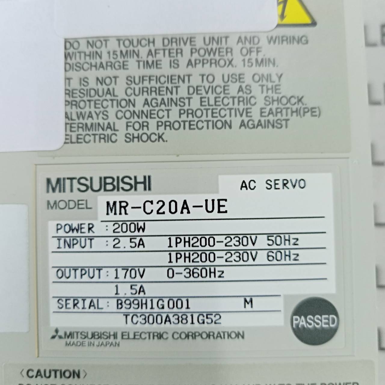 MR-C20A-UE SERVO DRIVE " MITSUBISHI "