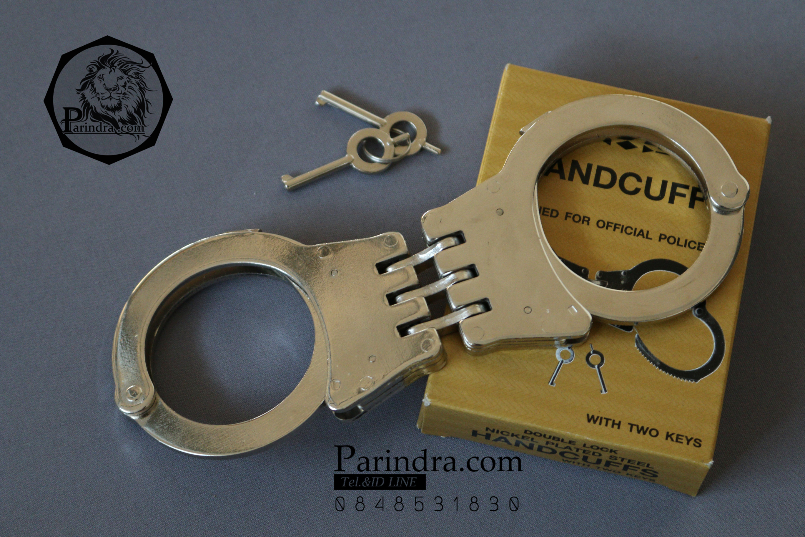 กุญแจมืออย่างดี แบบเดียวกับตำรวจใช้ Handcuffs Double Lock ทนทาน มีกุญแจให้สองดอก