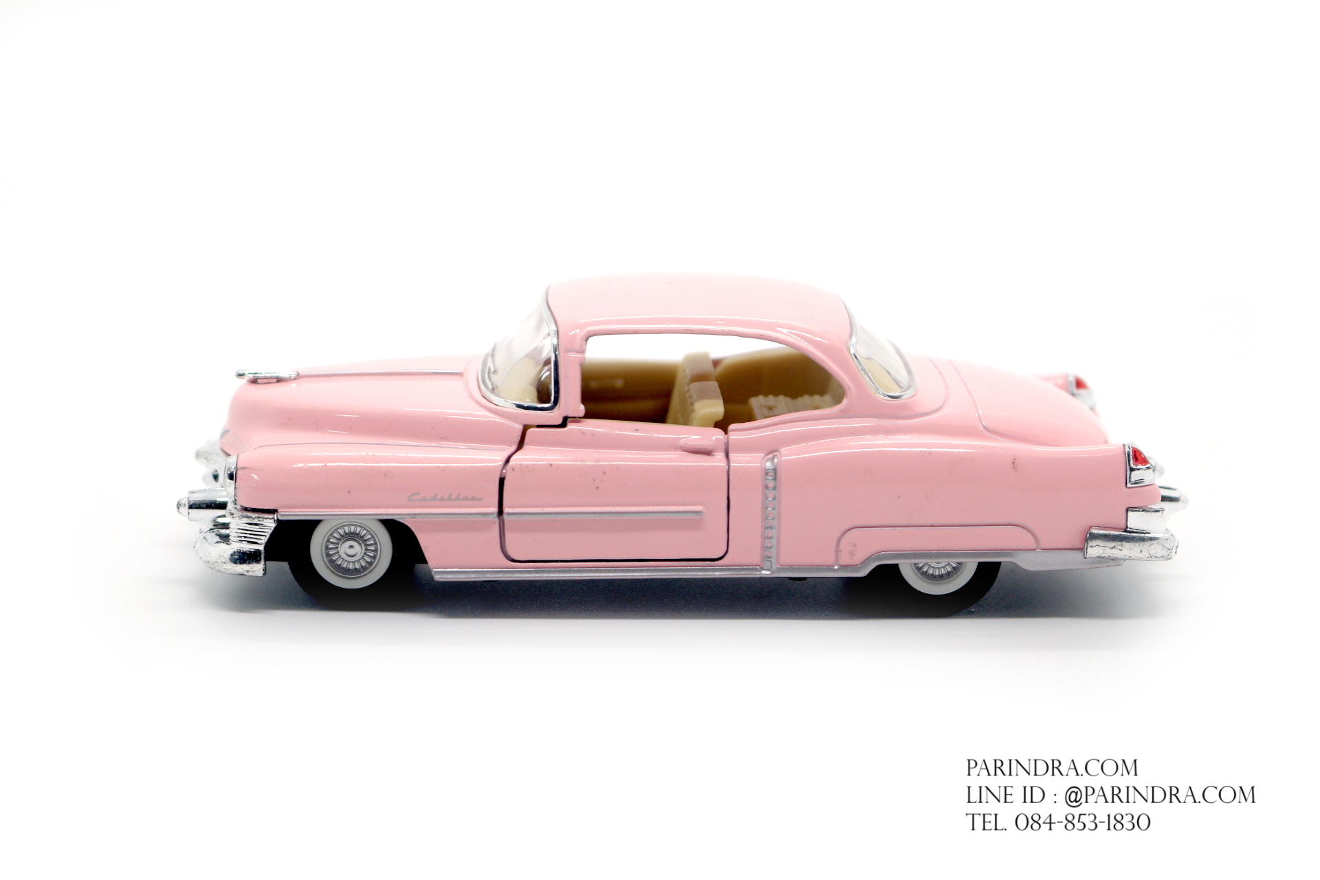 โมเดลรถเหล็ก รถจำลอง CHEVROLET CORVETTE 1957 สีชมพู