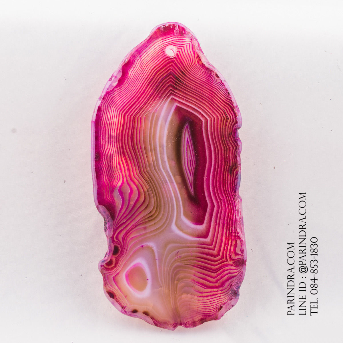 หินอาเกต AGATE ลวดลายสีชมพูขาว AGT009