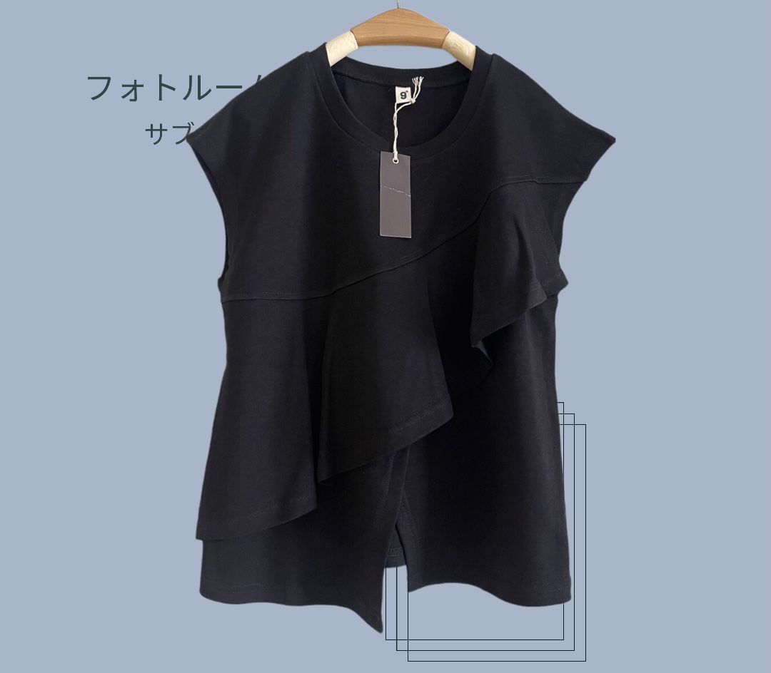 เสื้อครอปแขนกุดแต่งระบาย