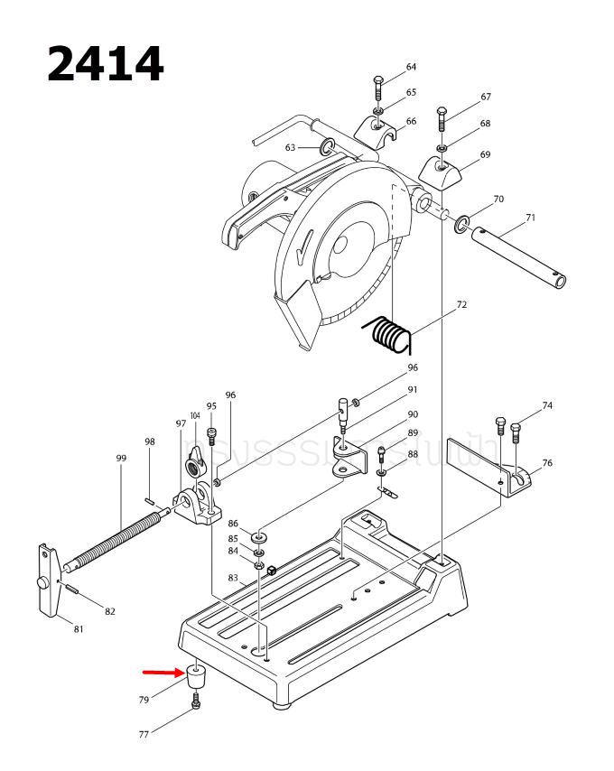 CUSHION แท่นตัดไฟเบอร์ Makita 2414 [#79] Pn.421277-8 (แท้) ##