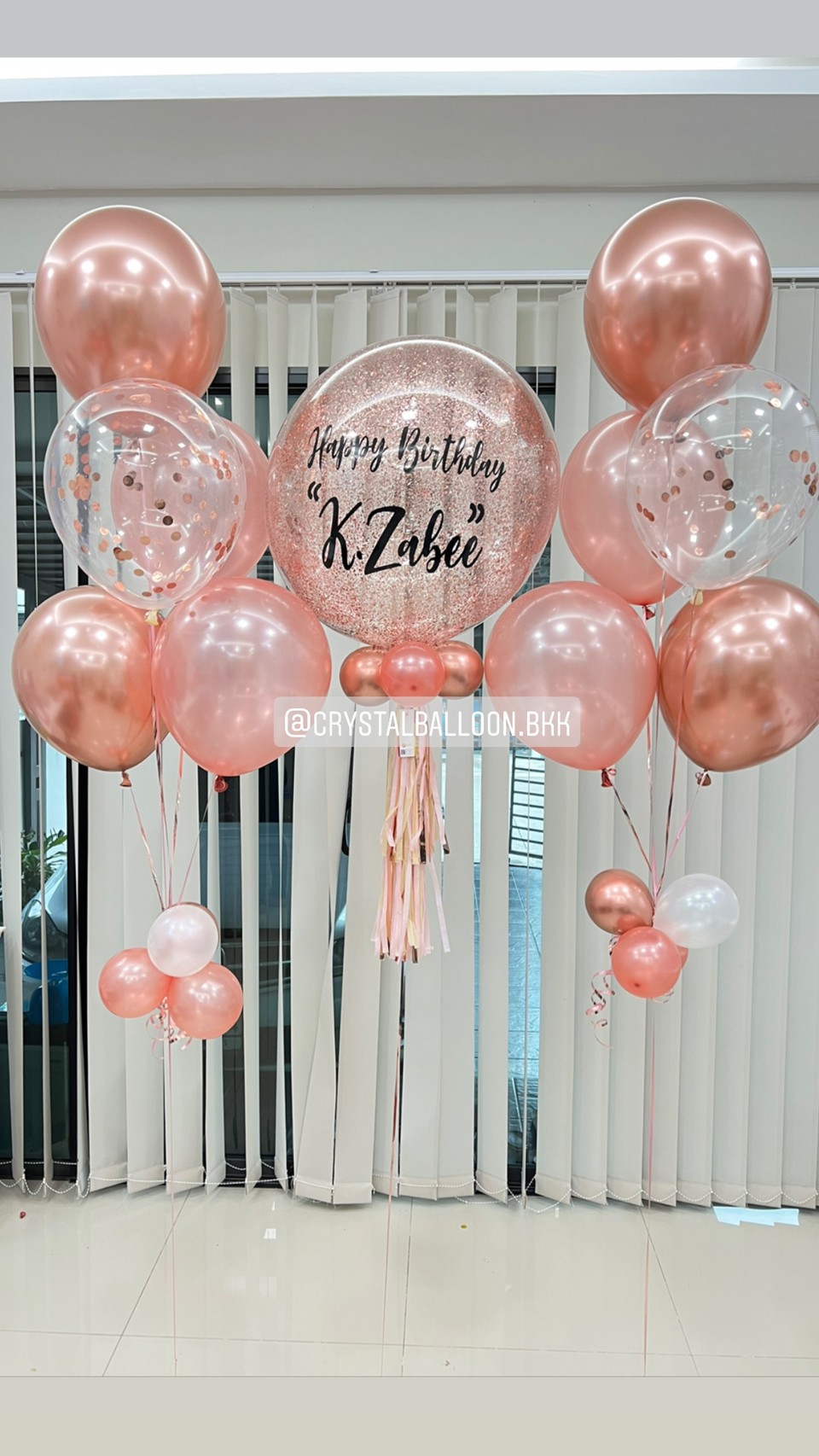 ลูกโป่ง วันเกิด Bubble ขนาด 24" พร้อม ช่อลูกโป่ง ช่อ 5 ลูก 2 ช่อ,ลูกโป่งใส ใส่ Confetti พร้อมตกเเต่ง สามารถเปลี่ยนสีลูกโป่ง/เปลี่ยนข้อความ/เปลี่ยนขนาดได้