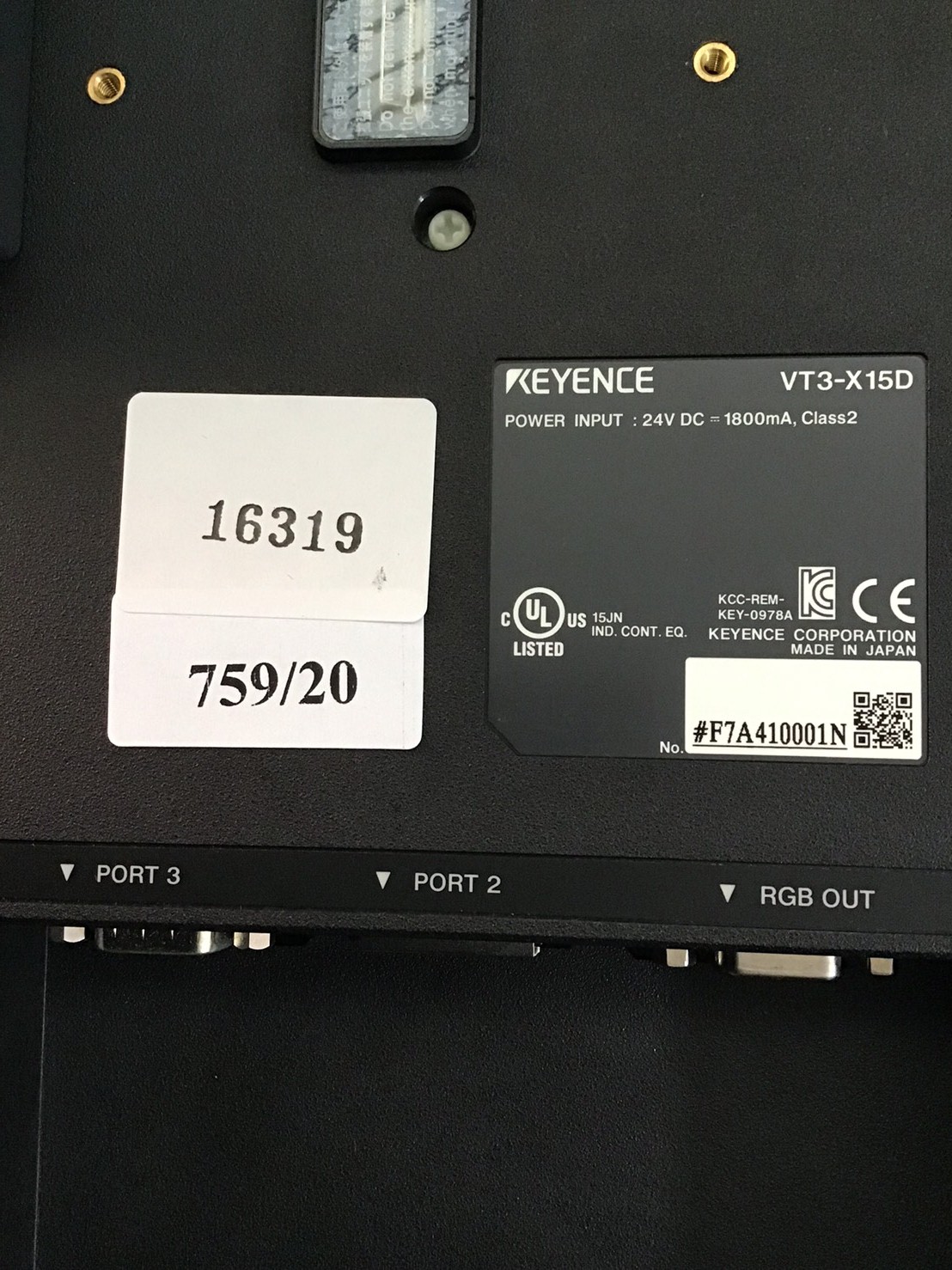 VT3-X15D HMI “ KEYENCE ”