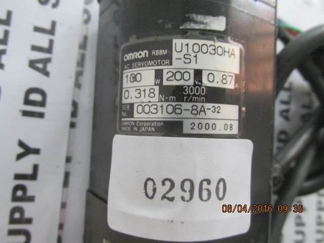 R88M-U10030HA-S1 SERVO MOTOR “ OMRON ”