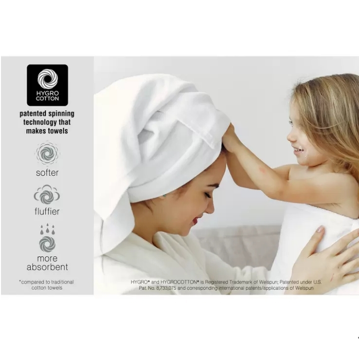 Grandeur 100% cotton Bath Towels - White ผ้าเช็ดตัว Cotton100% 1 ผืน สีขาว