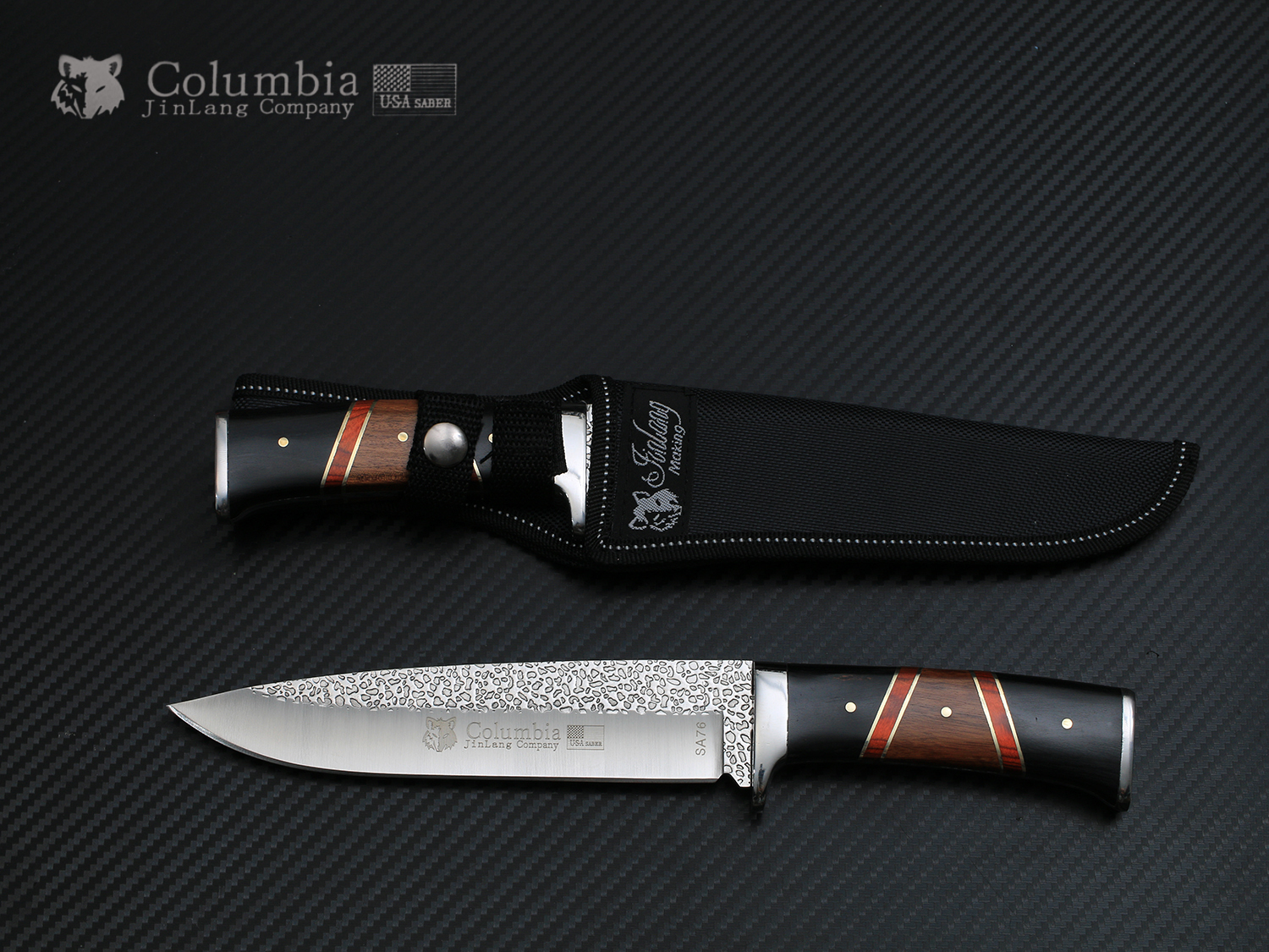 มีดเดินป่า COLUMBIA รุ่น SA76 ด้ามไม้ คมกริบ