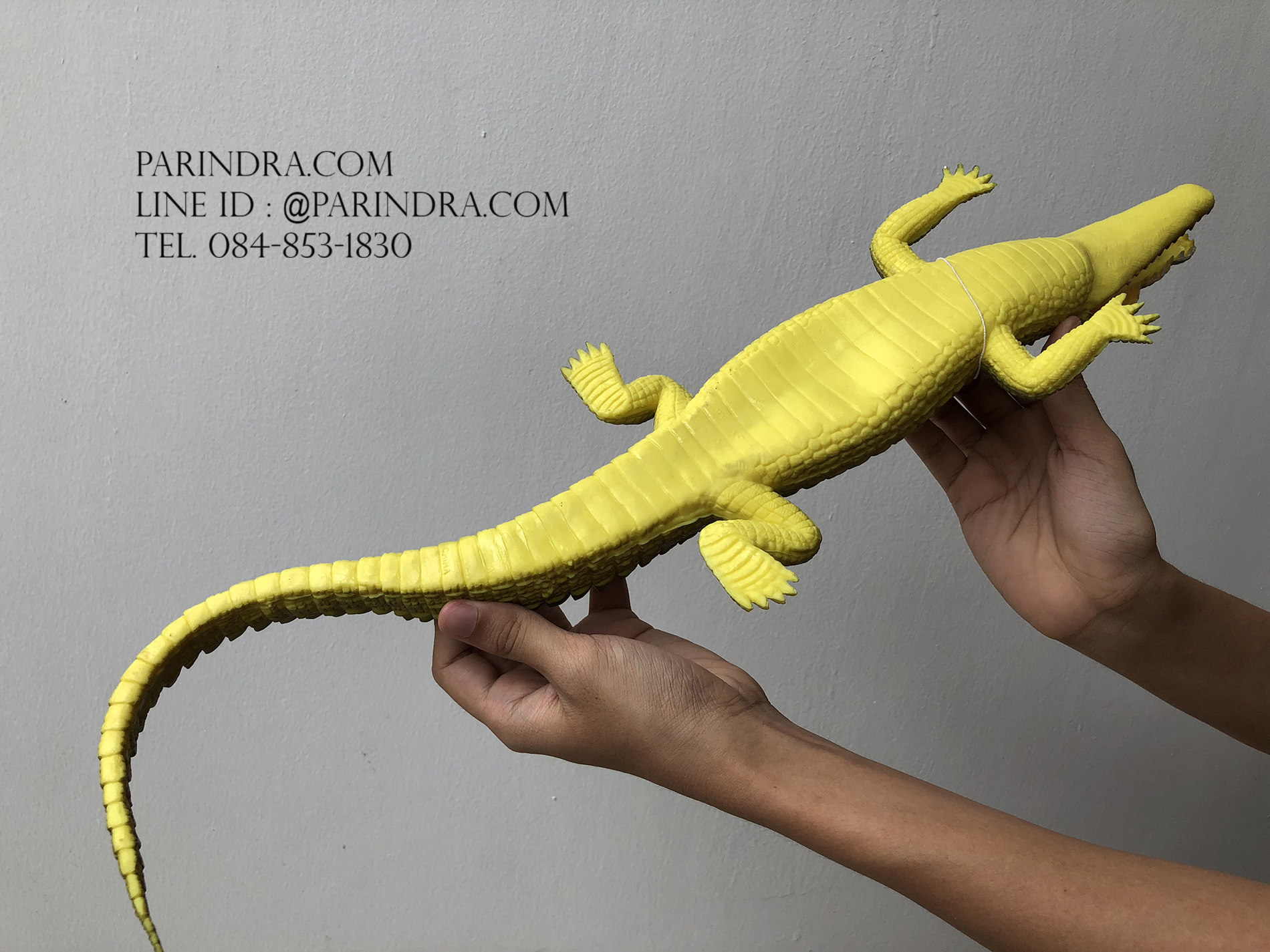 ตุ๊กตายาง ลูกจระเข้ สีเขียว บีบมีเสียง ตัวใหญ่ ขนาด 21 นิิ้ว เหมือนจริง