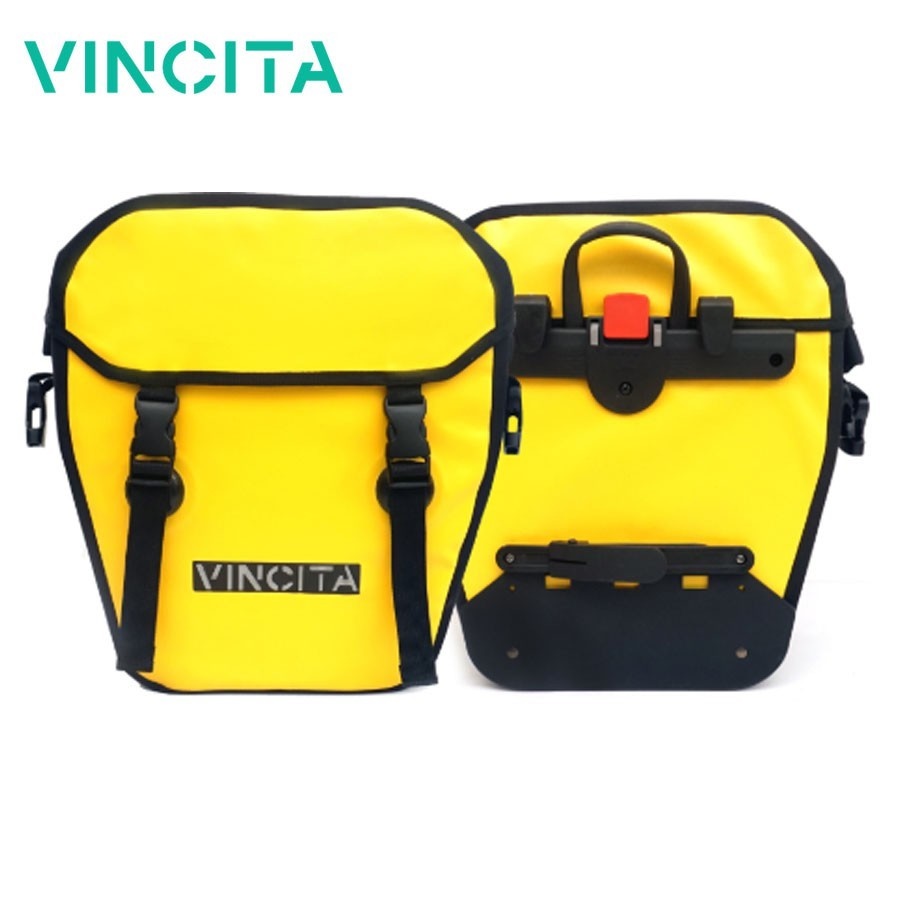 Vincita B060WP-AR กระเป๋าแพนเนียร์กันน้ํา 100% ใบใหญ่ แบบมีฝาครอบ คลิปปลดเร็ว Klickfix มีสายสะพาย ราคาต่อคู่ (2ใบ)