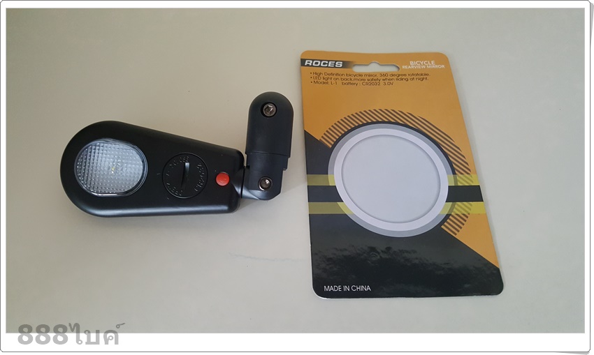 กระจกมองหลัง จักรยาน ROCES Bicycle Mirror, L-1 มีไฟ LED