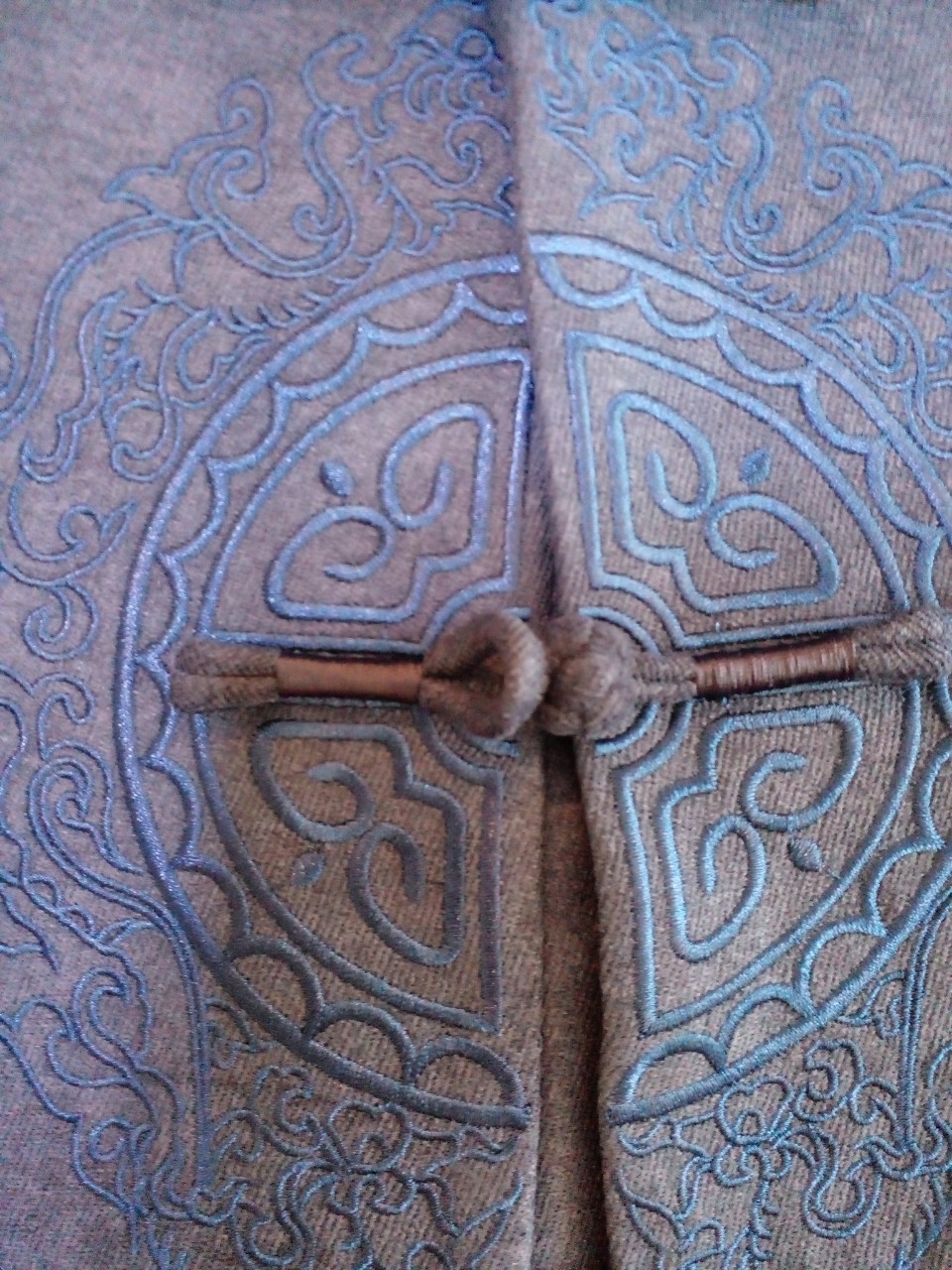 พร้อมส่ง ชุดจีน ชาย เสื้อคอจีน ผ้าไหมจีน สีน้ำเงิน กระดุมหน้า (L,XL)