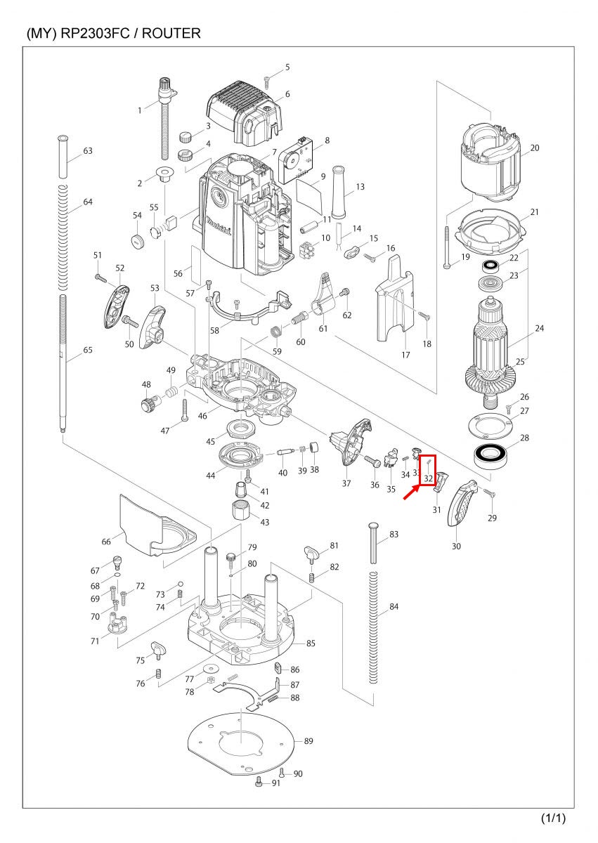 COMPRESSION SPRING 4 เครื่องเร้าเตอร์ Makita มากีต้า RP2301FC, RP2303FC [#32] P/N.233024-3 (แท้)##