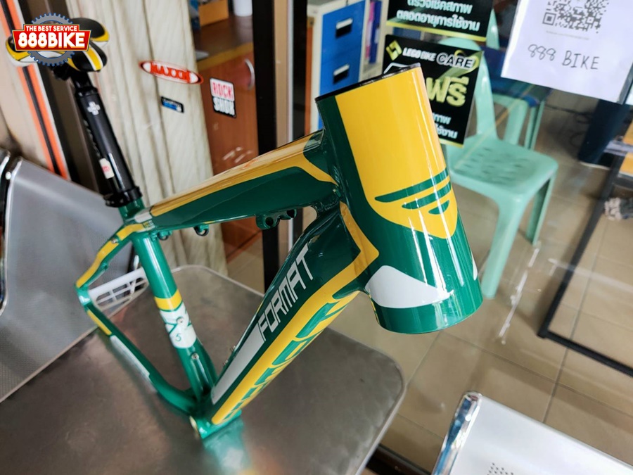 FRAMESET FORMAT DES66 27.5 เฟรมอลู คอตรง กระโหลกเกลียว แถมถ้วยคอ FSA เบาะ หลักอาน ดรอปเอ้าท์ (เฟรมแยกชิ้นส่วน)