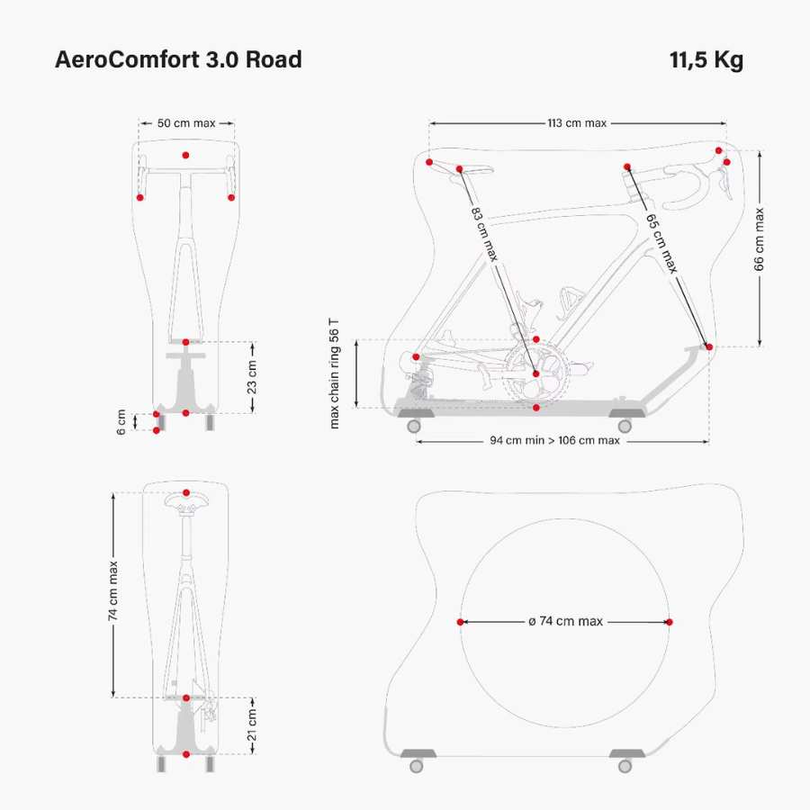 SCICON AeroComfort 3.0 กระเป๋าใส่จักรยานเสือหมอบสำหรับเครื่องบิน — รองรับล้อแท่ง Thru Axle | แถมกระเป๋า Thinkrider 16L ฟรี! 2025