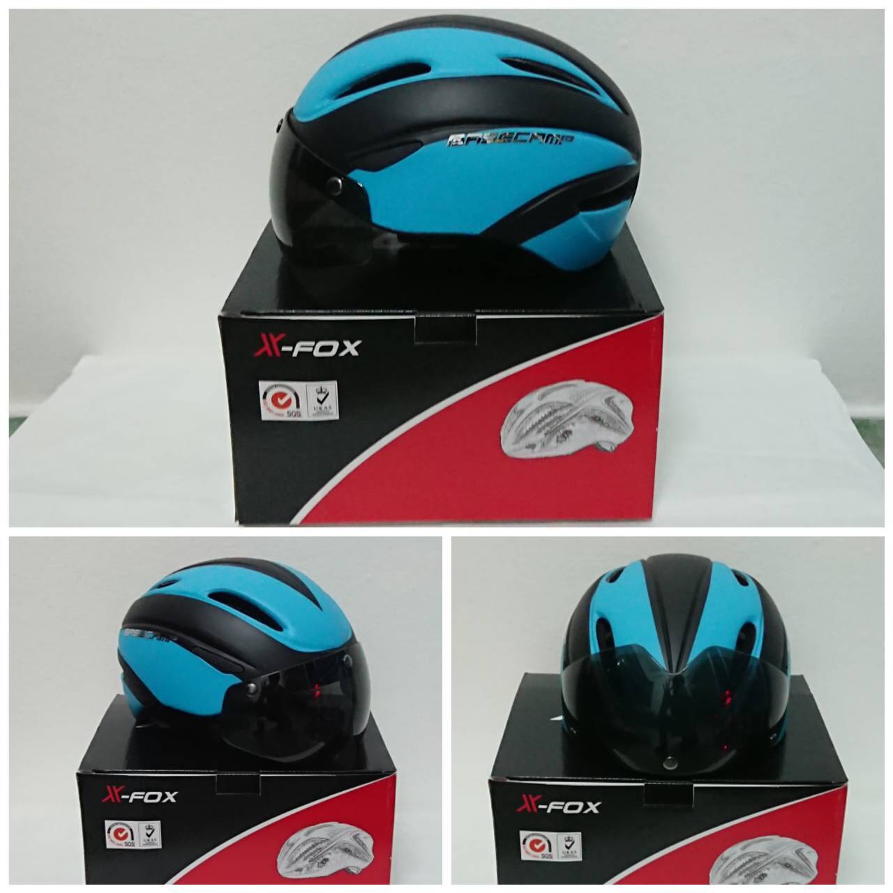 หมวกจักรยานมีแว่น X-Fox V-111 ,AERO HELMETS with goggle