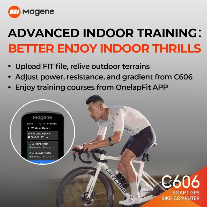 ไมล์จักรยาน Magene รุ่น C606 Smart GPS ส่งผ่านข้อมูล ได้ 3 ระบบทั้ง Wifi, Bluetooth 5.0, ANT+ มีระบบซิงโครไนน์ AGNSS