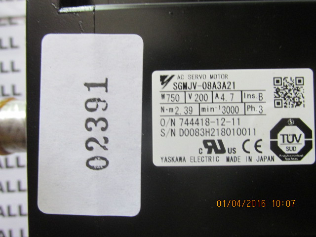 SGMJV-08A3A21 SERVO MOTOR " YASKAWA "