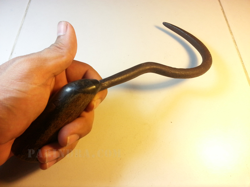 ตะขอเกี่ยวกระสอบข้าวจับกังโบราณ ด้ามเขาควายตัน