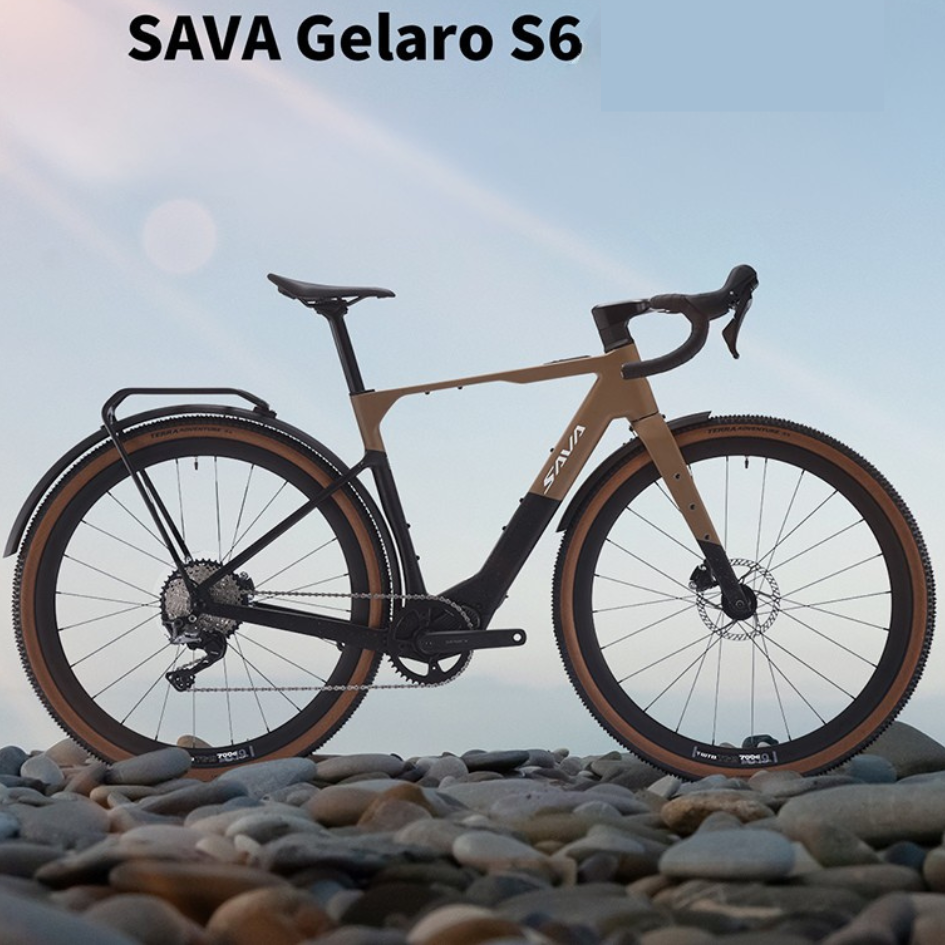 SAVA Gelaro S6 จักรยานไฟฟ้าคาร์บอน กราเวล แรงบิด 60Nm | แบต 360Wh วิ่งไกล 120km | Shimano GRX | น้ำหนักเบา 14.5kg