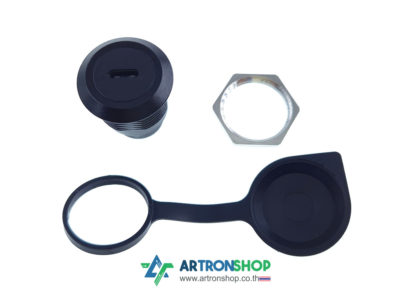 USB-C คอนเนคเตอร์ตัวเมีย กันน้ำ สำหรับติดกล่อง