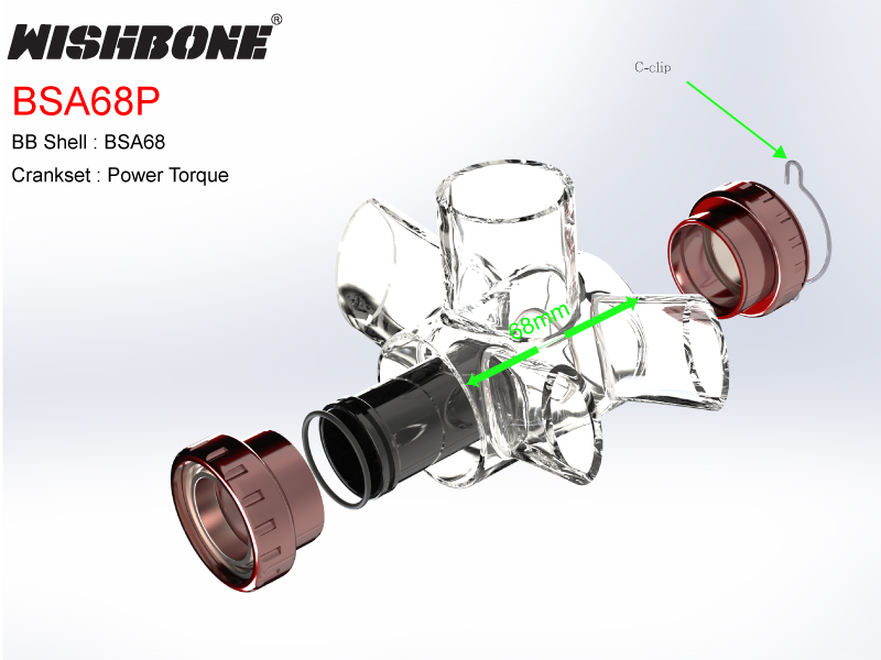 กะโหลกเกลียว WISHBONE BSA68P CAMPAGNOLO POWER TORQUE