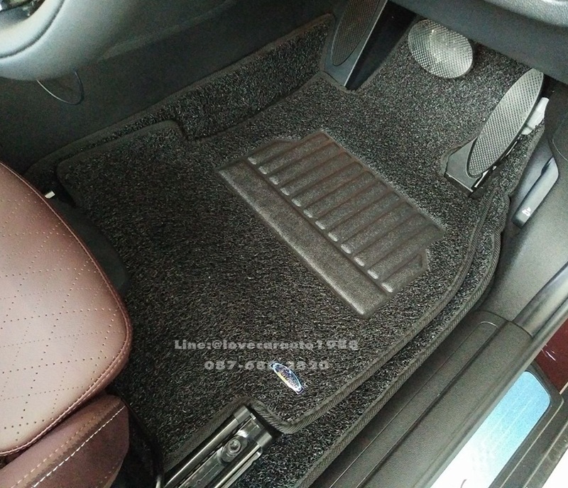 พรมไวนิลดักฝุ่นปูพื้นรถยนต์ Mini Cooper Clubman 2016 ไวนิลสีดำขอบดำ