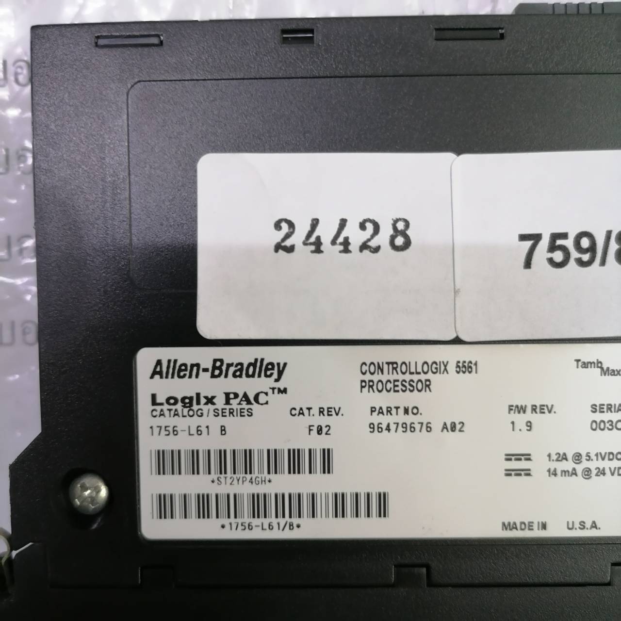 PLC " ALLEN-BRADLEY " รุ่น 1756-L61